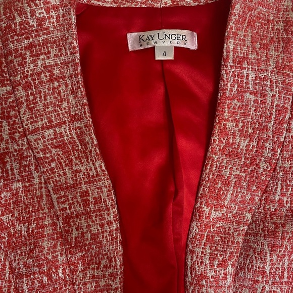 - KAY UNGER CHERRY AND SILVER 2 pieces dress size 4 - Picture 7 of 13